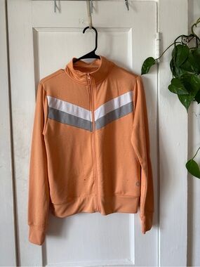 Peach Zip-Up Track Jacket with Chevron Stripes Pro Player size S